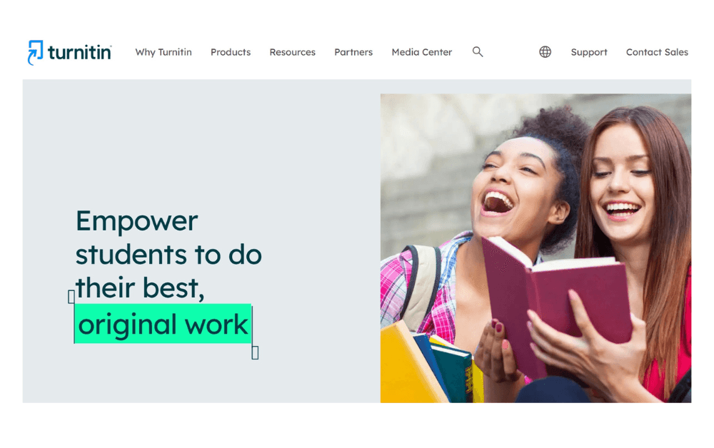 Turnitin homepage image