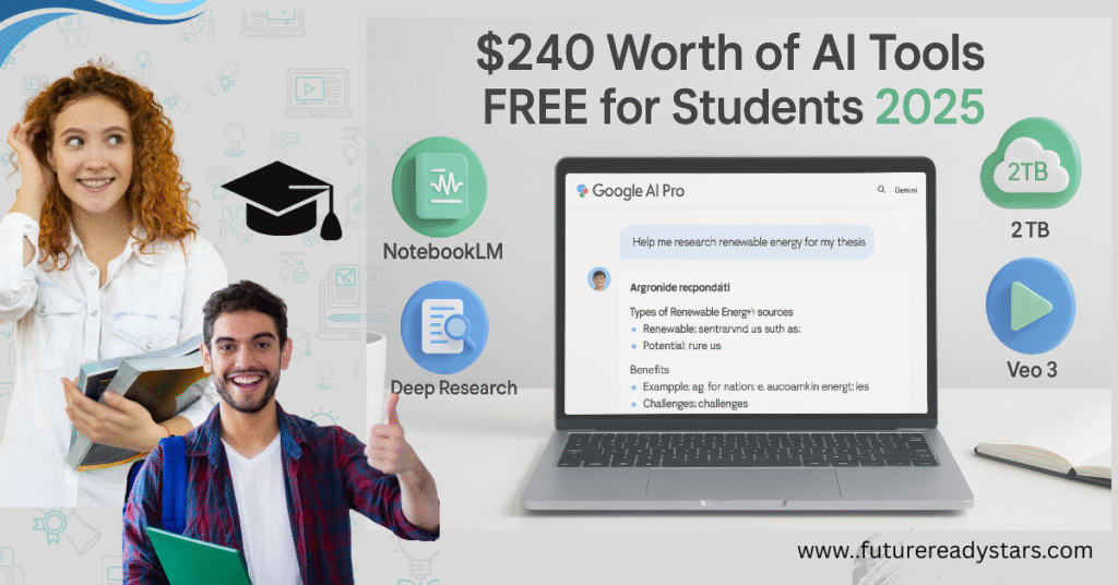 Google AI Pro free for students 2025 - Get $240 worth of AI tools including Gemini Advanced, Deep Research, and NotebookLM
