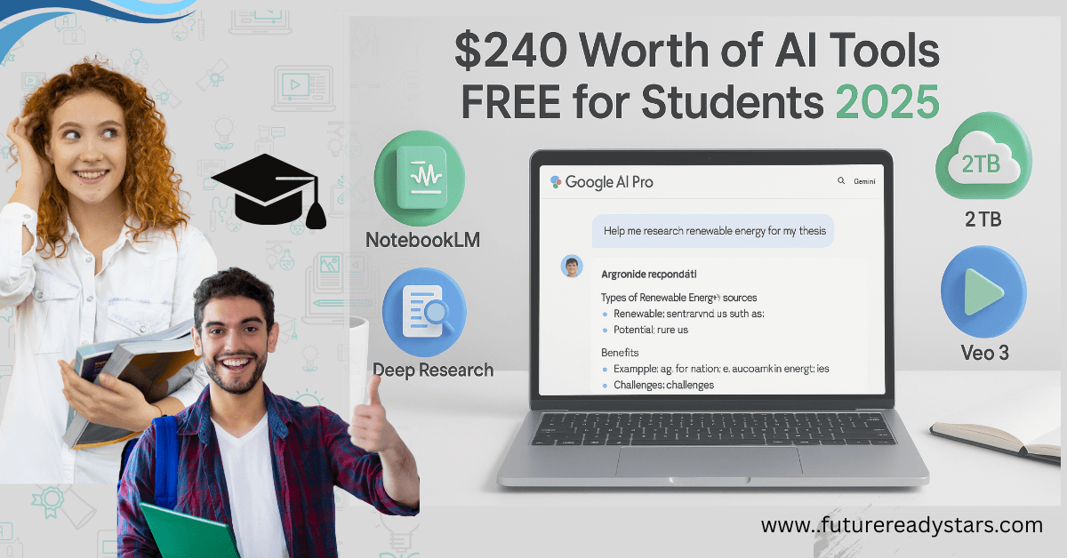 Google AI Pro free for students 2025 - Get $240 worth of AI tools including Gemini Advanced, Deep Research, and NotebookLM