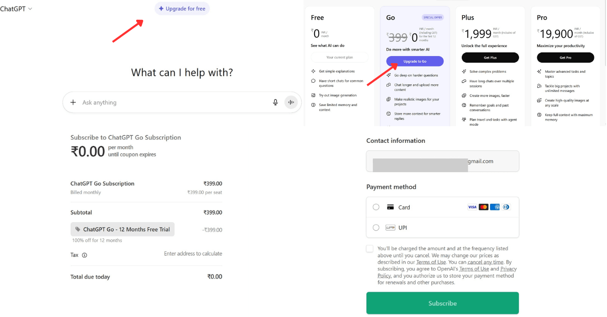 Step-by-Step: How to Claim ChatGPT Go (Free GPT-4 Access)